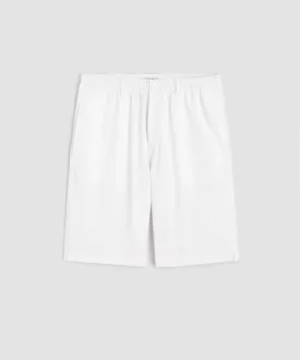 11" Italian Textured Relaxed  Short in White Stripe