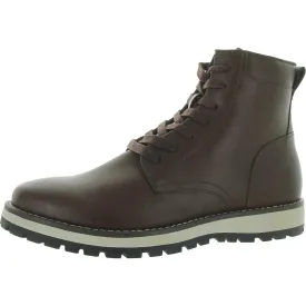 Alfani Mens Andres Faux Leather Ankle Chukka Boots