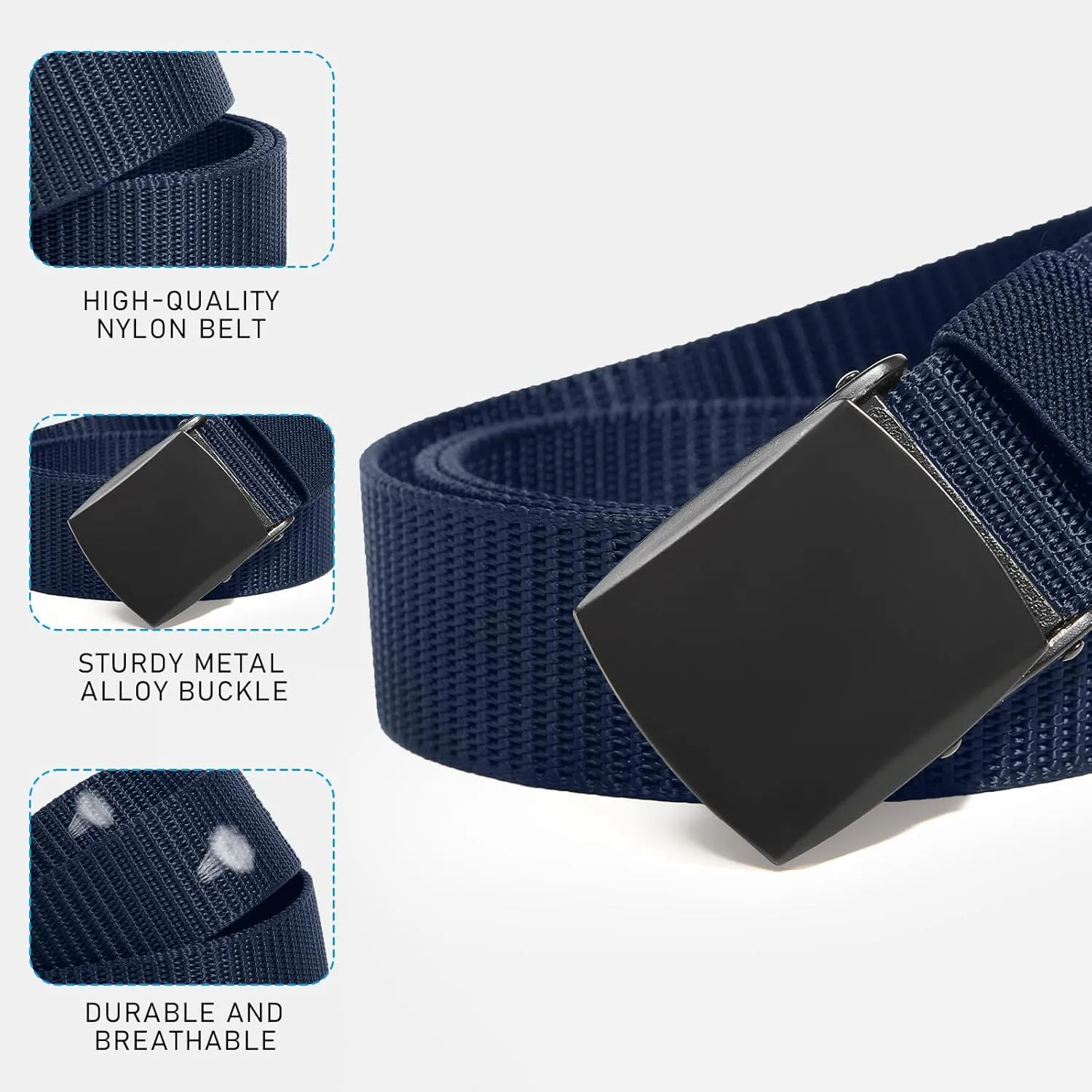 AWAYTR Nylon Boys Baseball Belt - Kids Golf Belt with Metal Buckle for Softball Pants School Uniform Jeans