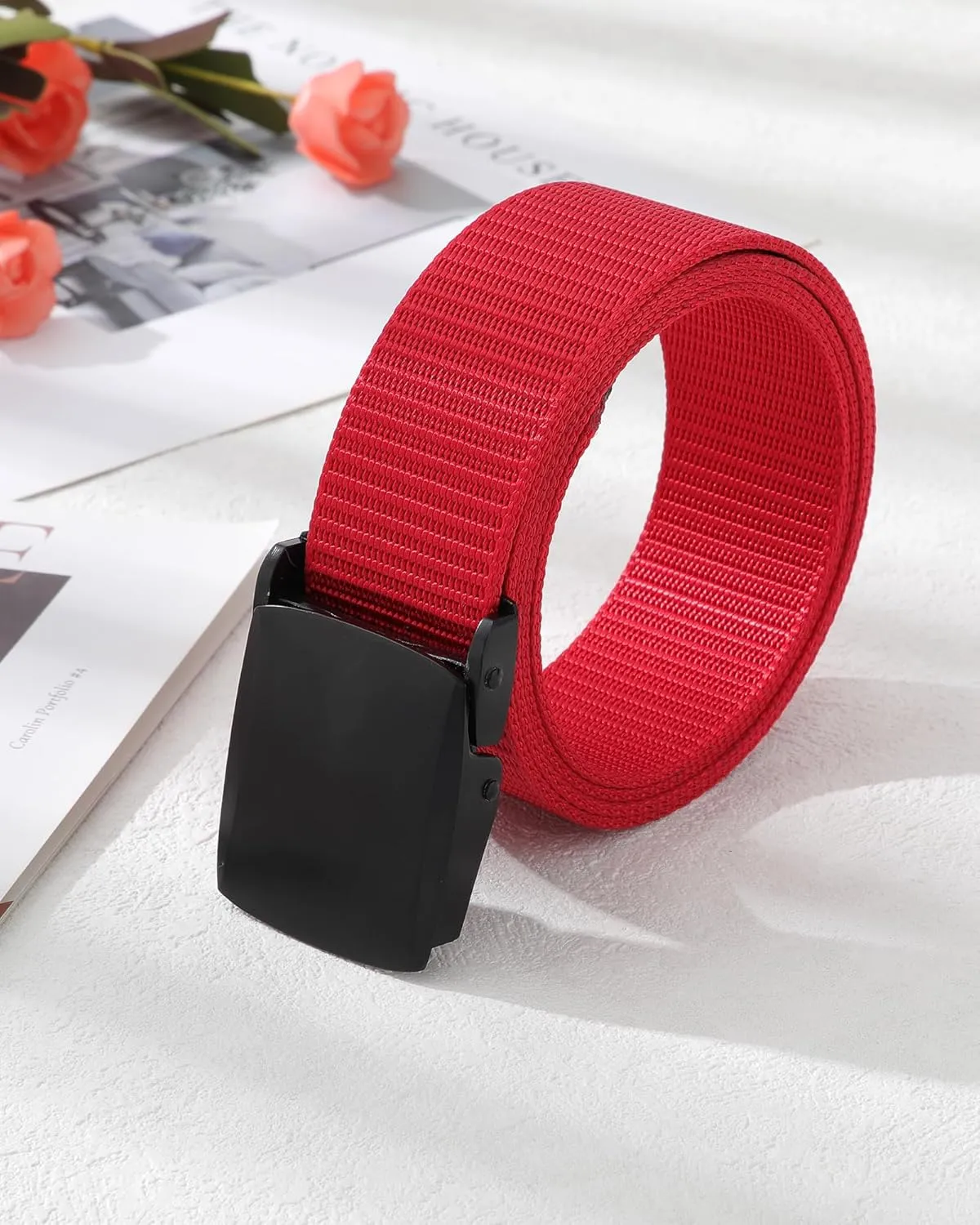 AWAYTR Nylon Boys Baseball Belt - Kids Golf Belt with Metal Buckle for Softball Pants School Uniform Jeans