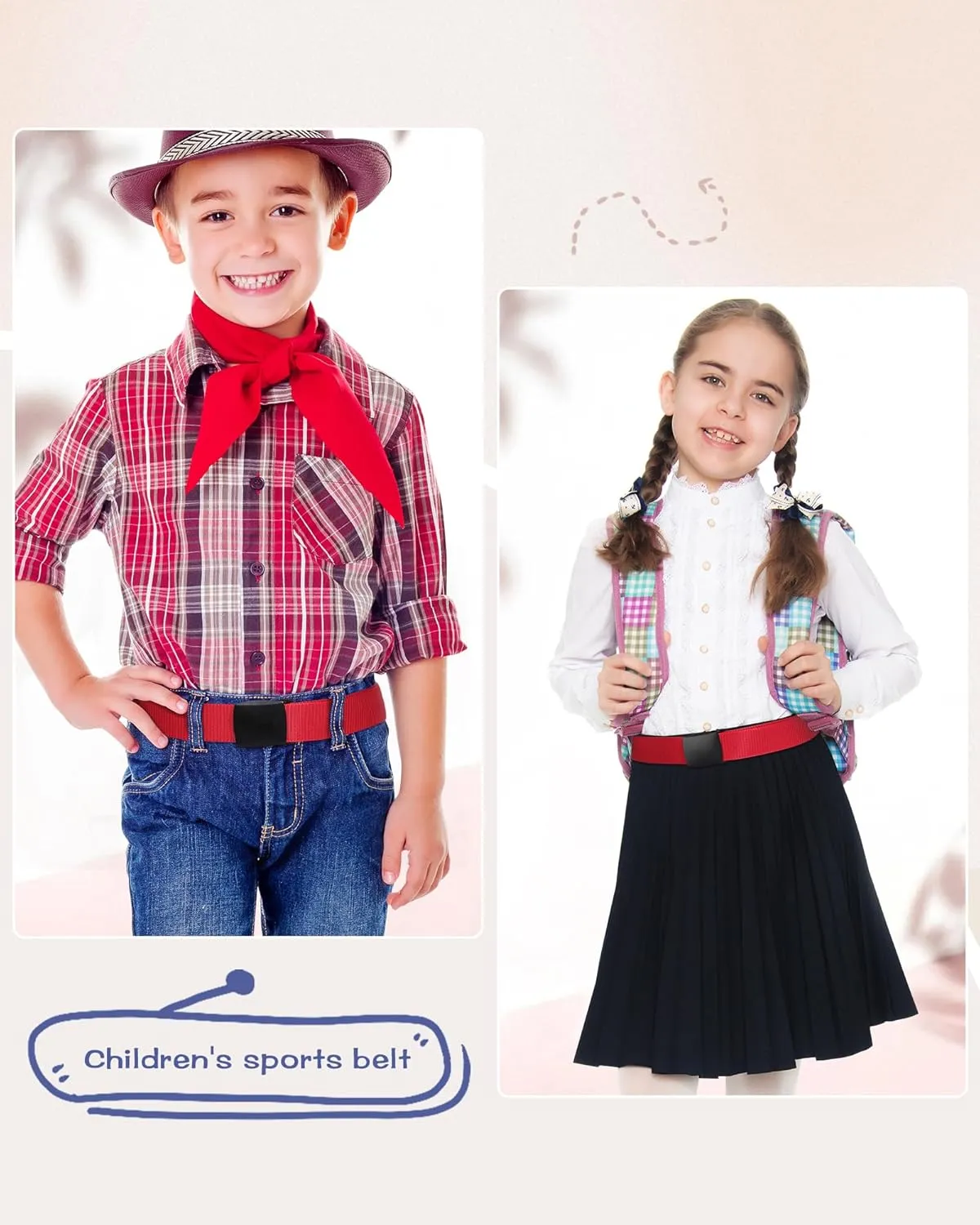 AWAYTR Nylon Boys Baseball Belt - Kids Golf Belt with Metal Buckle for Softball Pants School Uniform Jeans