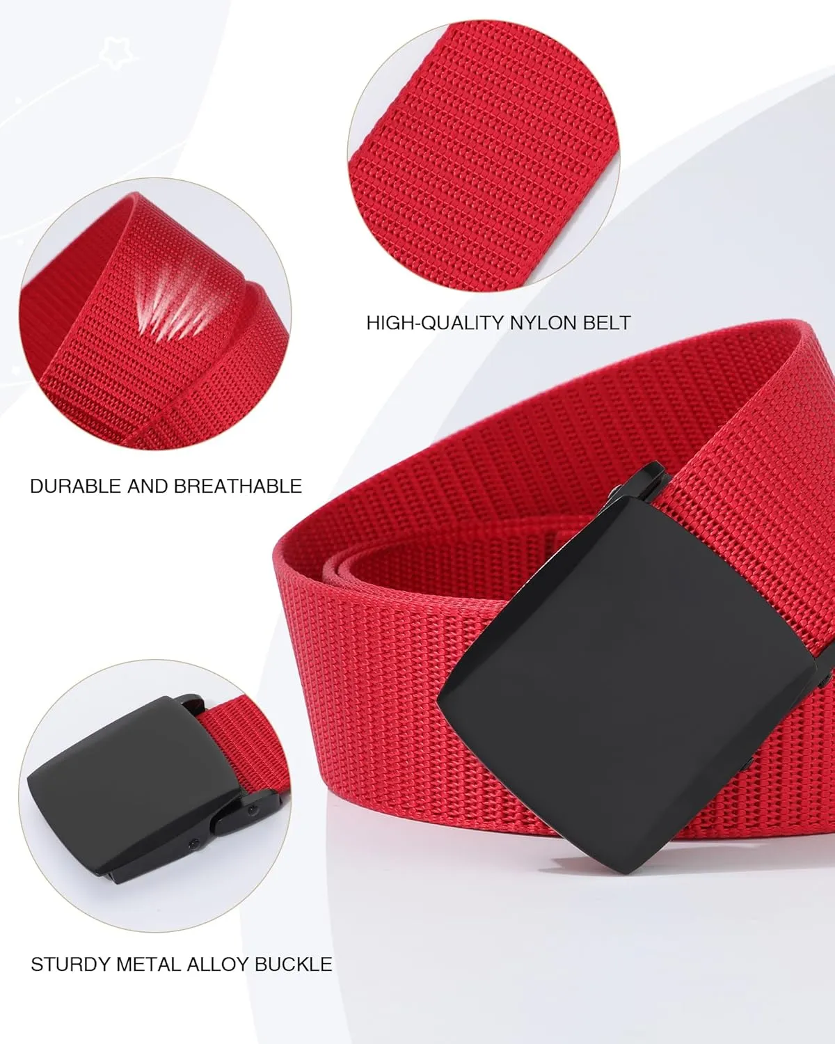 AWAYTR Nylon Boys Baseball Belt - Kids Golf Belt with Metal Buckle for Softball Pants School Uniform Jeans