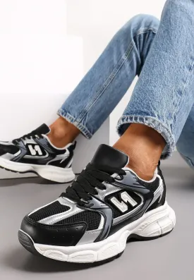 Chunky Comfortable Sneakers -Black\Silver