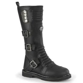 DemoniaCult Bolt 405 Unisex/Mens 1 1/4 Inch Heel, Front Lace, Combat Knee Length Boots