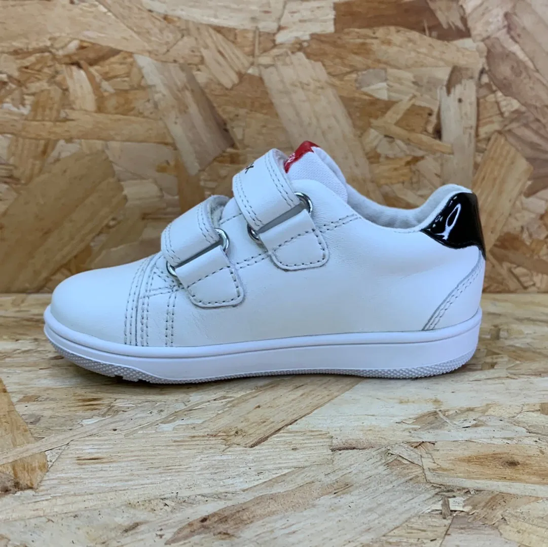 Geox Infant Disney Mickey Mouse Flick Leather Trainer - White / Red
