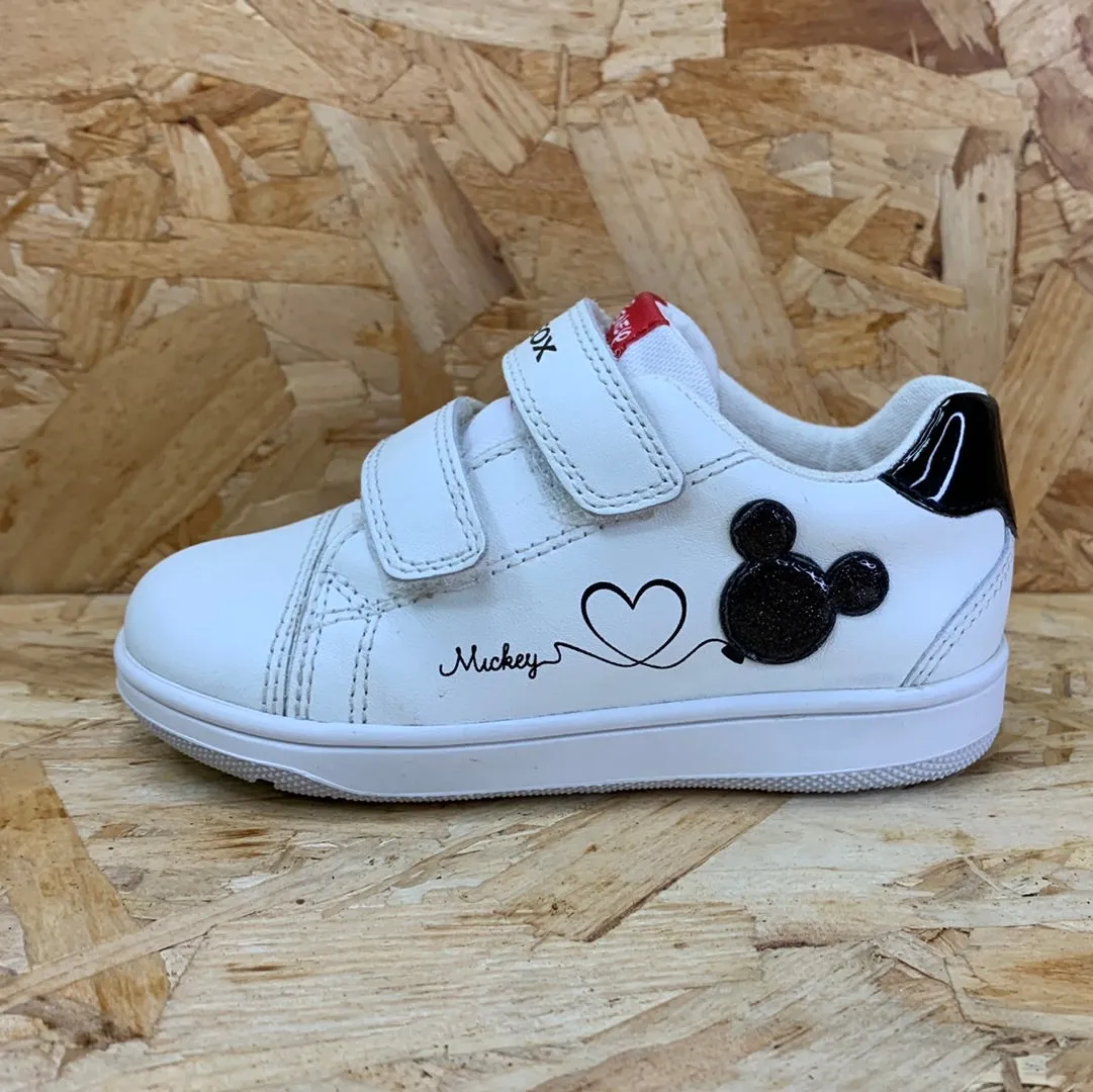 Geox Infant Disney Mickey Mouse Flick Leather Trainer - White / Red
