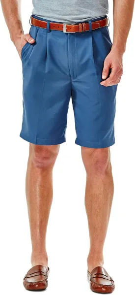 Haggar Men's Cool 18 Classic Fit Pleat Front Expandable Waistband Short (Regular and Big & Tall Sizes)