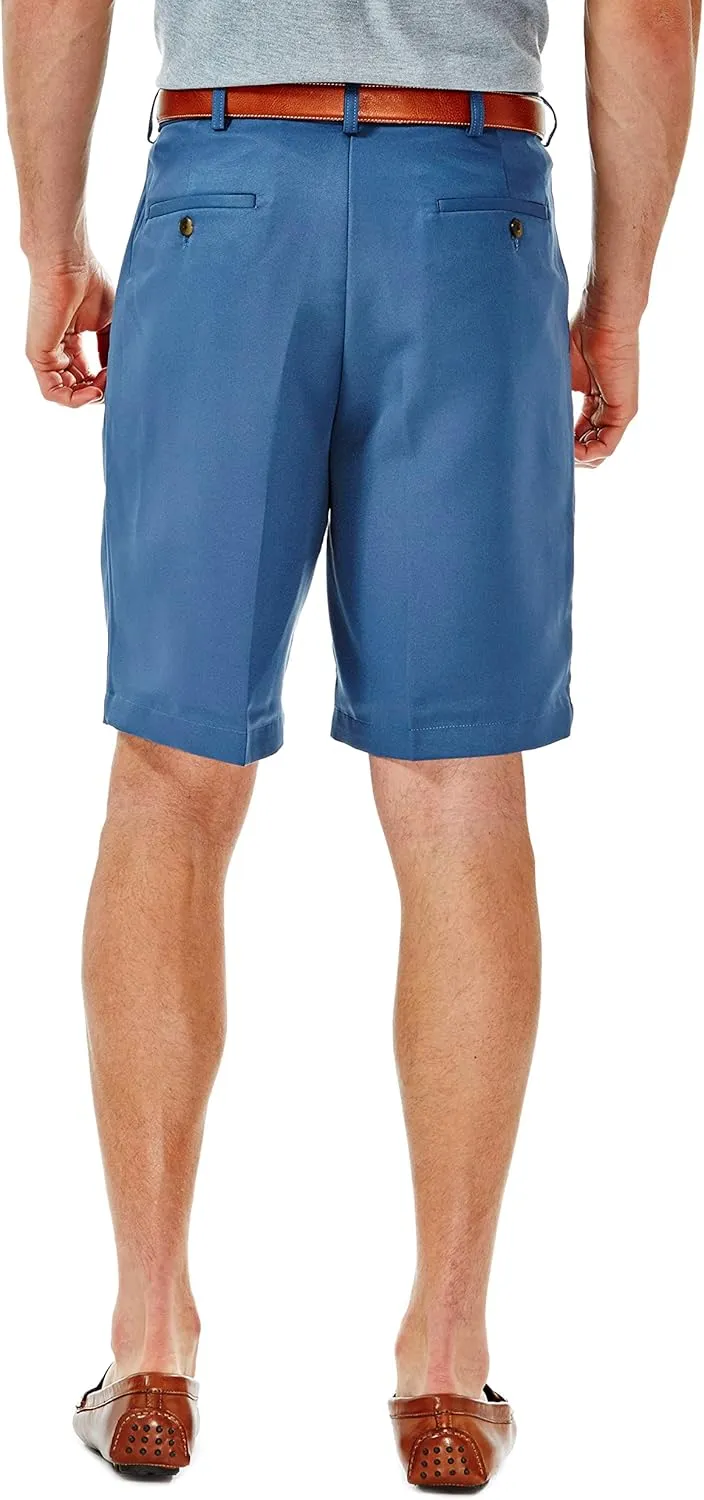Haggar Men's Cool 18 Classic Fit Pleat Front Expandable Waistband Short (Regular and Big & Tall Sizes)