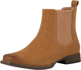 J's.o.l.e Western Cowboy Boots for Men Square Toe Stylish Ankle Chelsea Boots