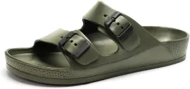Luffymomo Adjustable Slip on Eva Double Buckle Slides for Mens