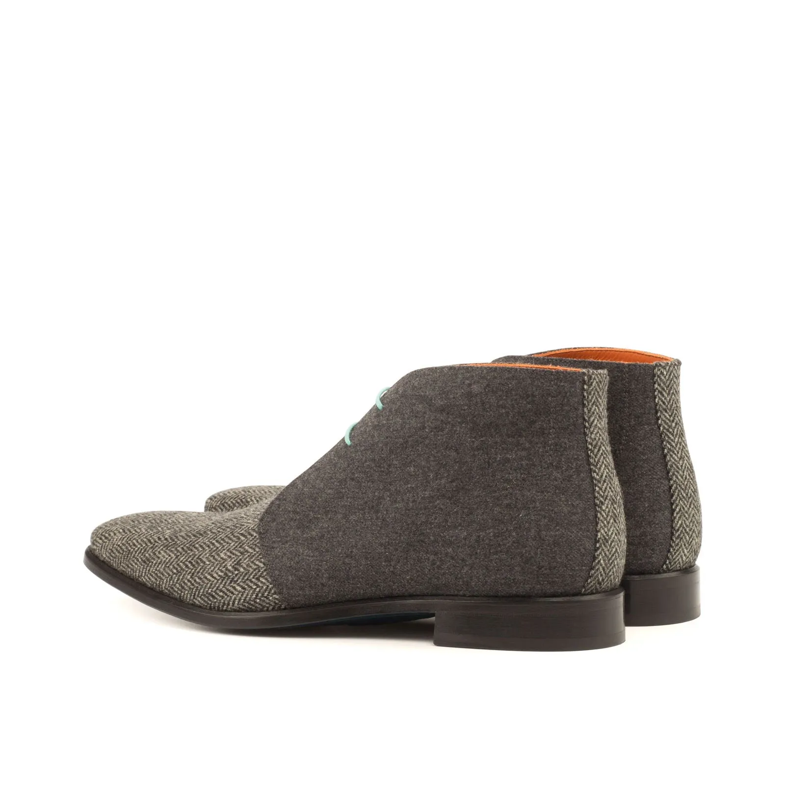 Men's Chukka Leather Boots Wide Plus Size Grey 3638