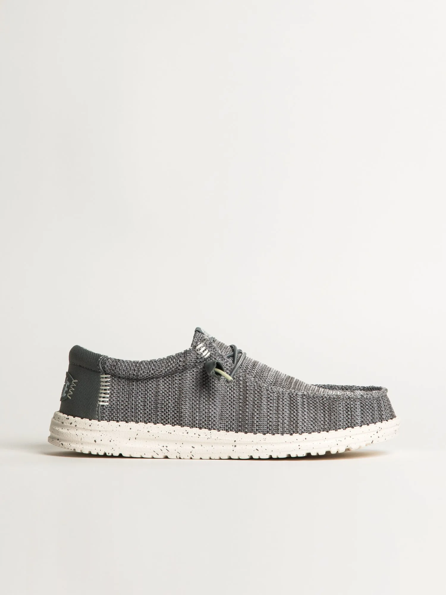 MENS HEY DUDE WALLY STRETCH SOX SLIP-ON - GREY