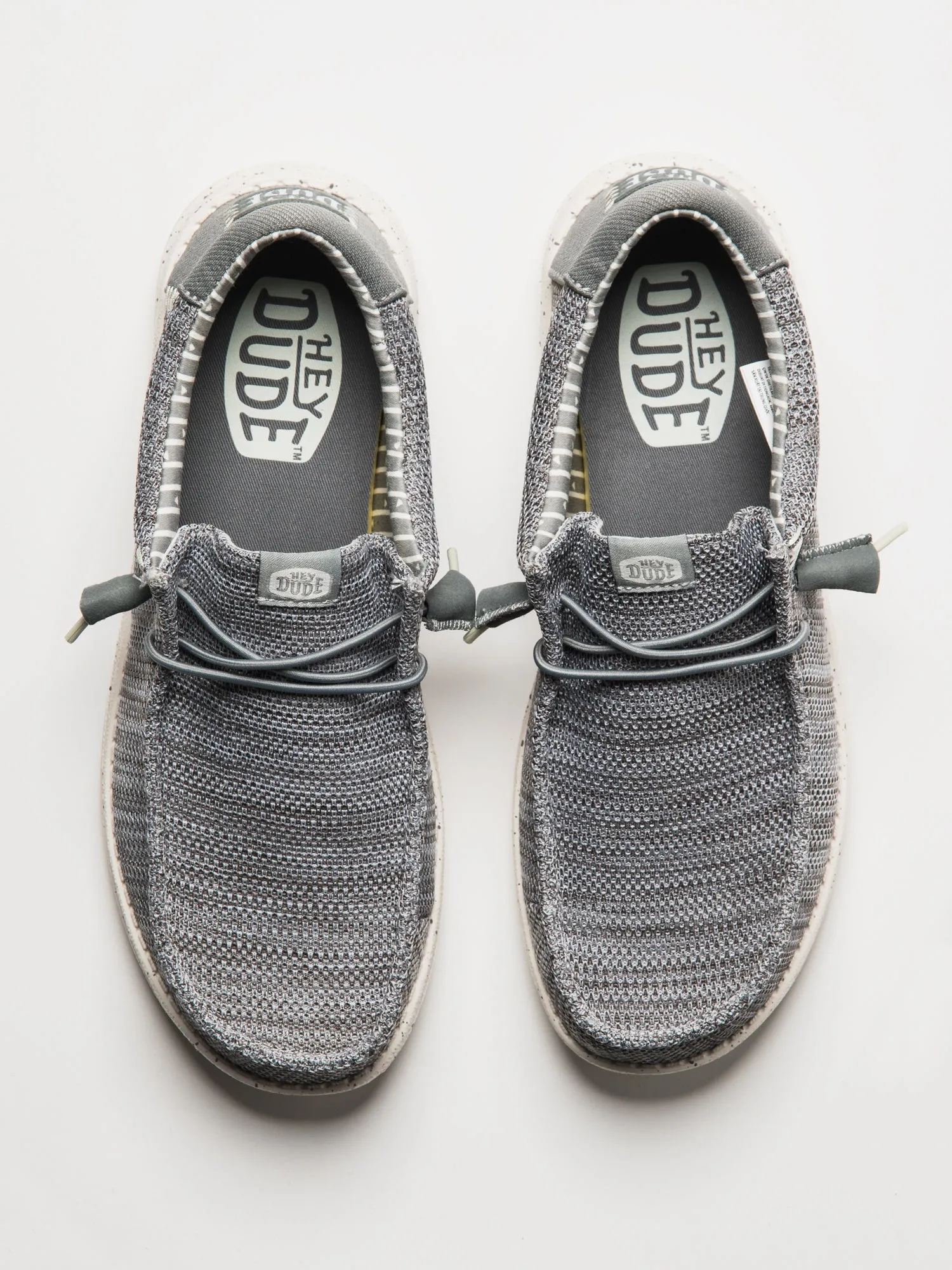 MENS HEY DUDE WALLY STRETCH SOX SLIP-ON - GREY