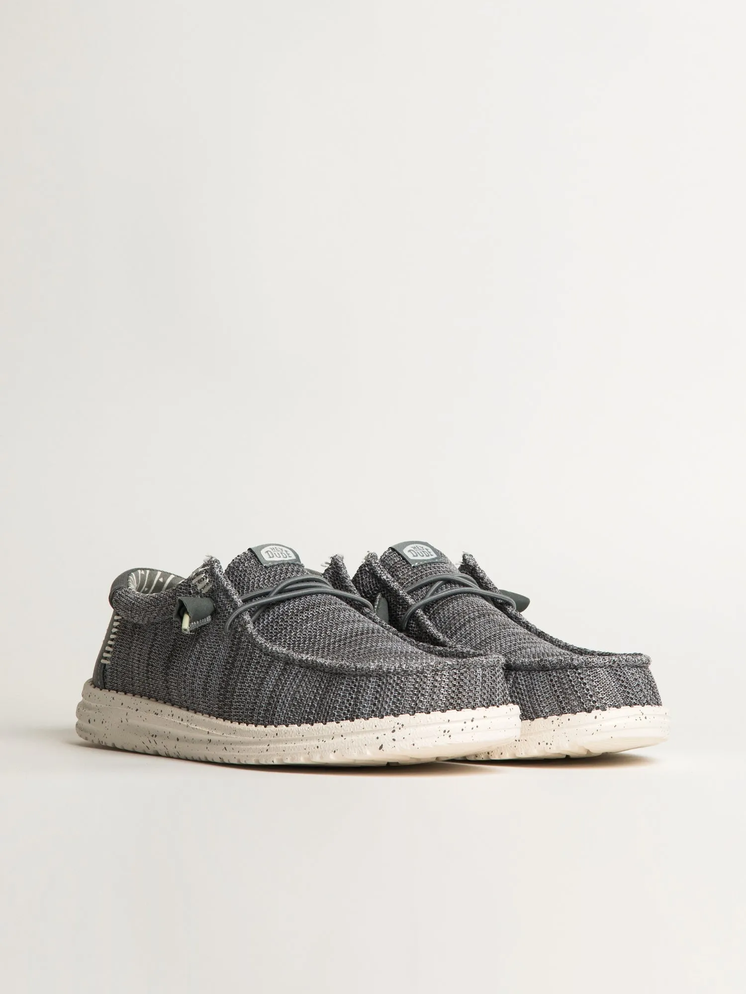 MENS HEY DUDE WALLY STRETCH SOX SLIP-ON - GREY