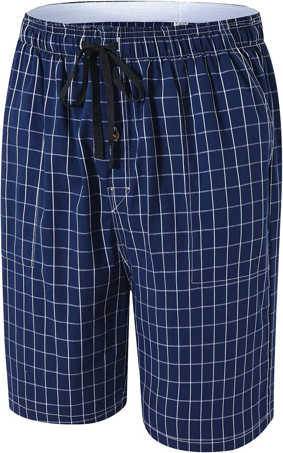 MoFiz Men's Plaid Pajama Shorts 3-Pack Cotton Sleep Lounge Shorts Lightweight Soft Summer Nightwear with Pockets Button Fly