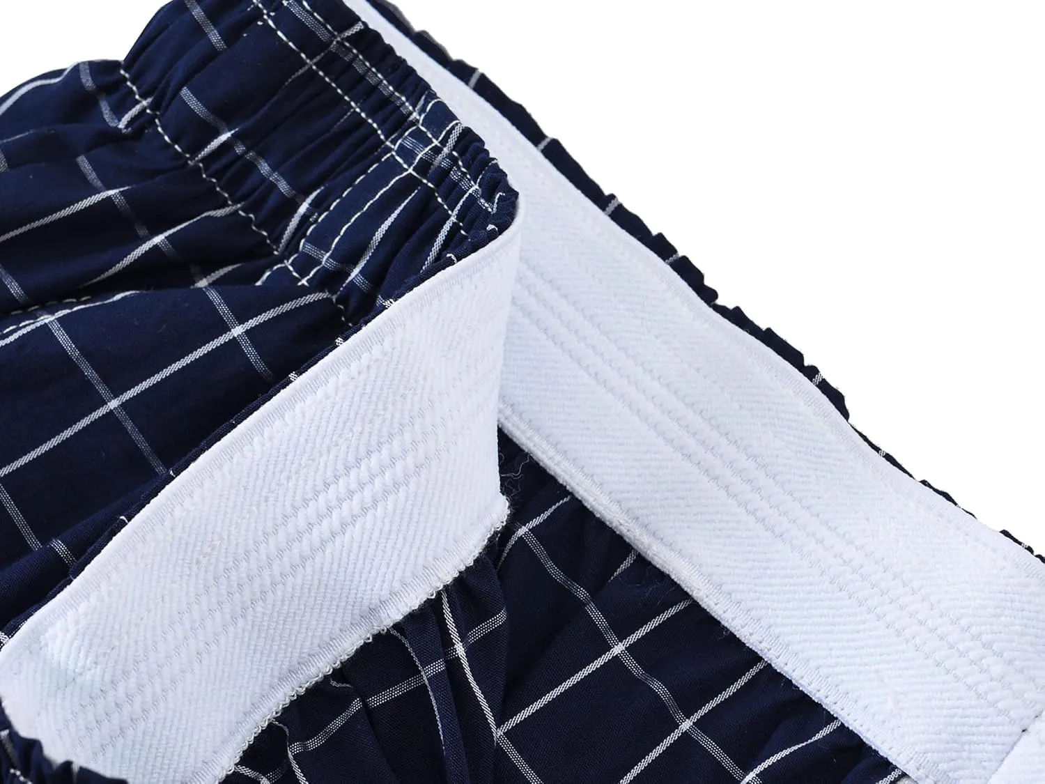 MoFiz Men's Plaid Pajama Shorts 3-Pack Cotton Sleep Lounge Shorts Lightweight Soft Summer Nightwear with Pockets Button Fly