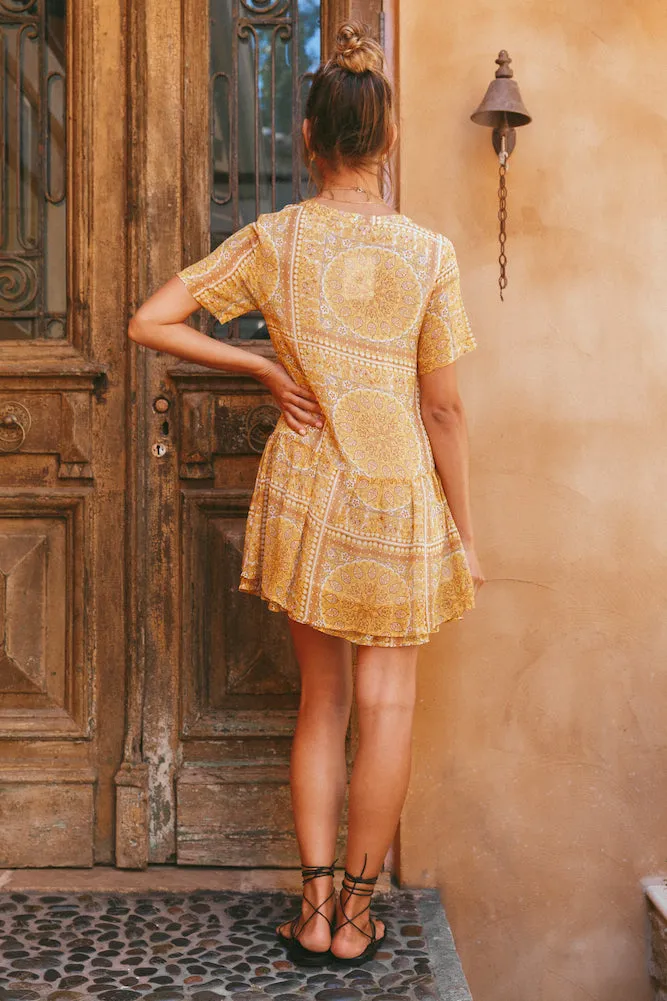 Off To The Markets Dress Yellow