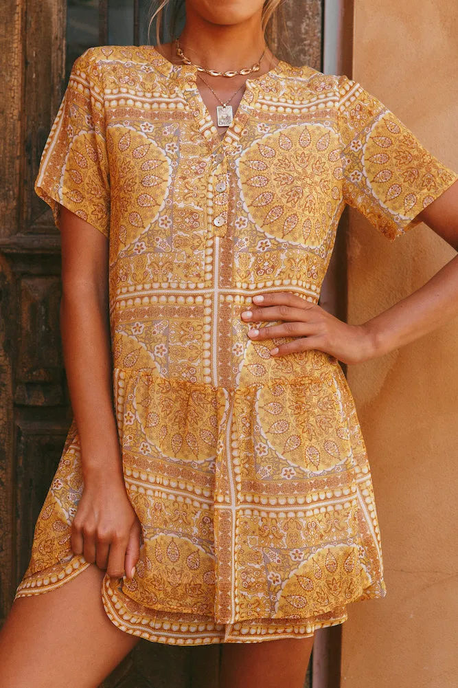 Off To The Markets Dress Yellow