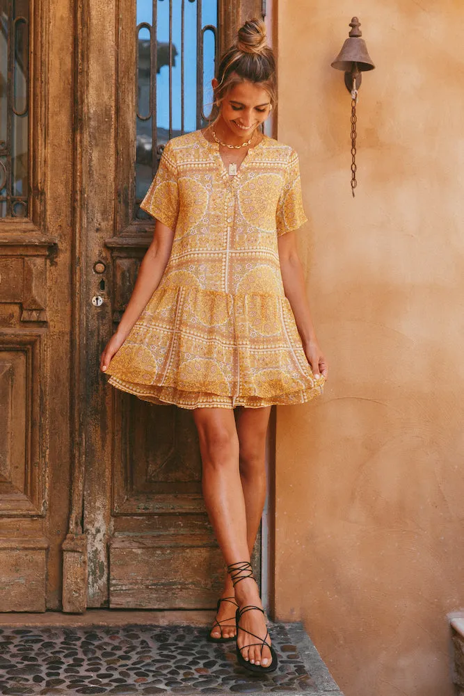 Off To The Markets Dress Yellow