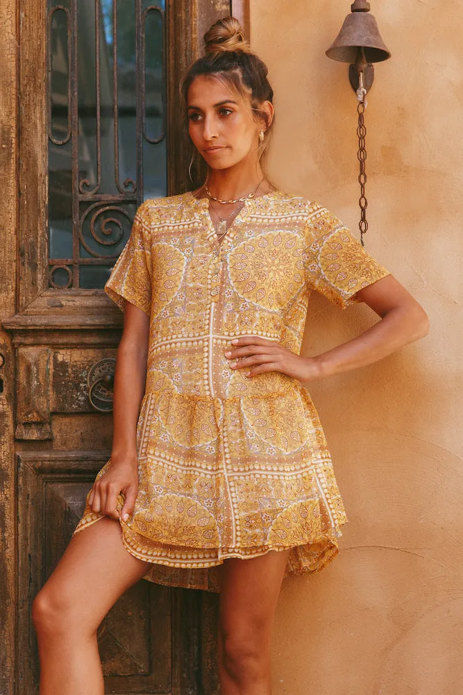 Off To The Markets Dress Yellow