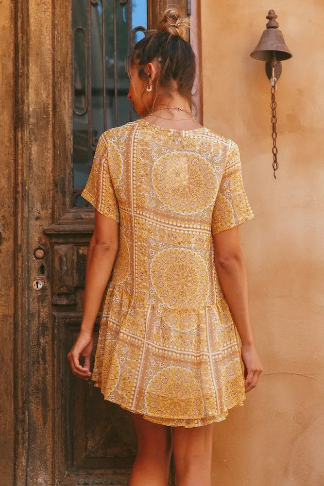 Off To The Markets Dress Yellow