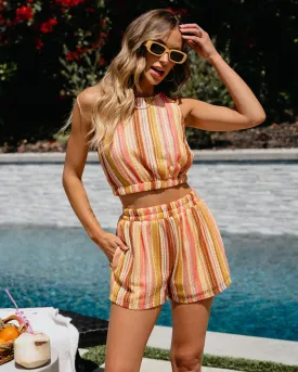 Pink Multi Striped Crochet Shorts - FINAL SALE