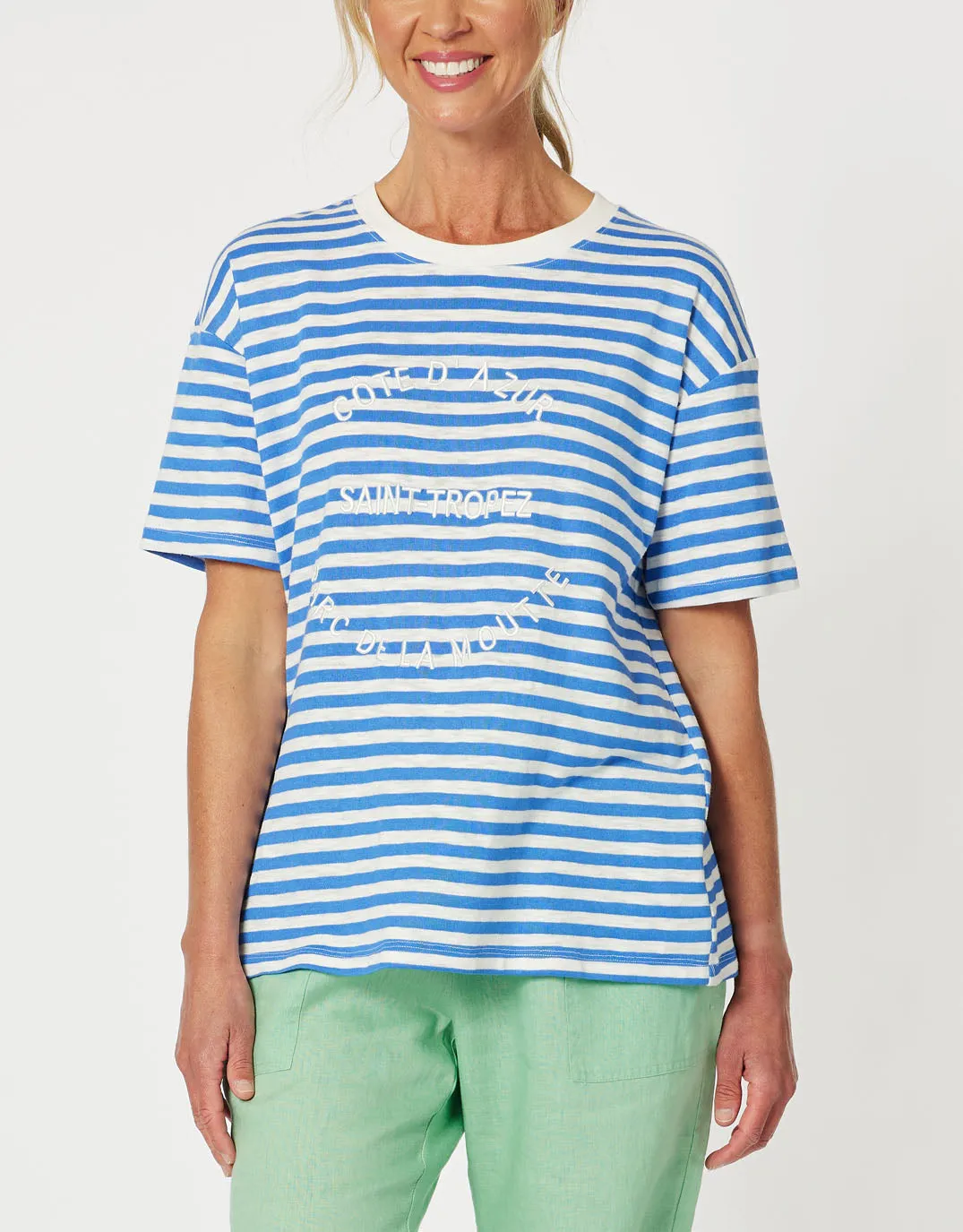 Saint Tropez Stripe Tee - Blue