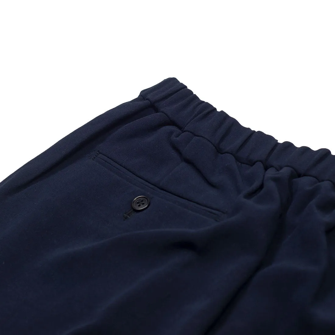 Side tab easy pants in navy cotton canvas