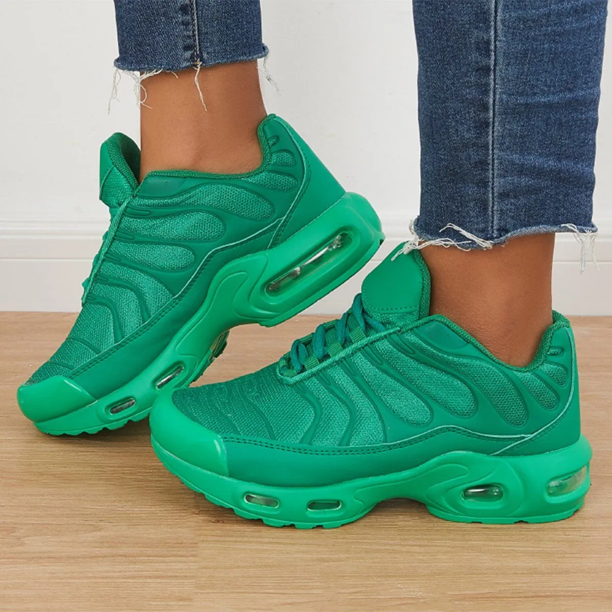 Sohiwoo  Women Comfortable Sneakers Air Cushion Lace-Up Running Shoes Chunky Sneakers