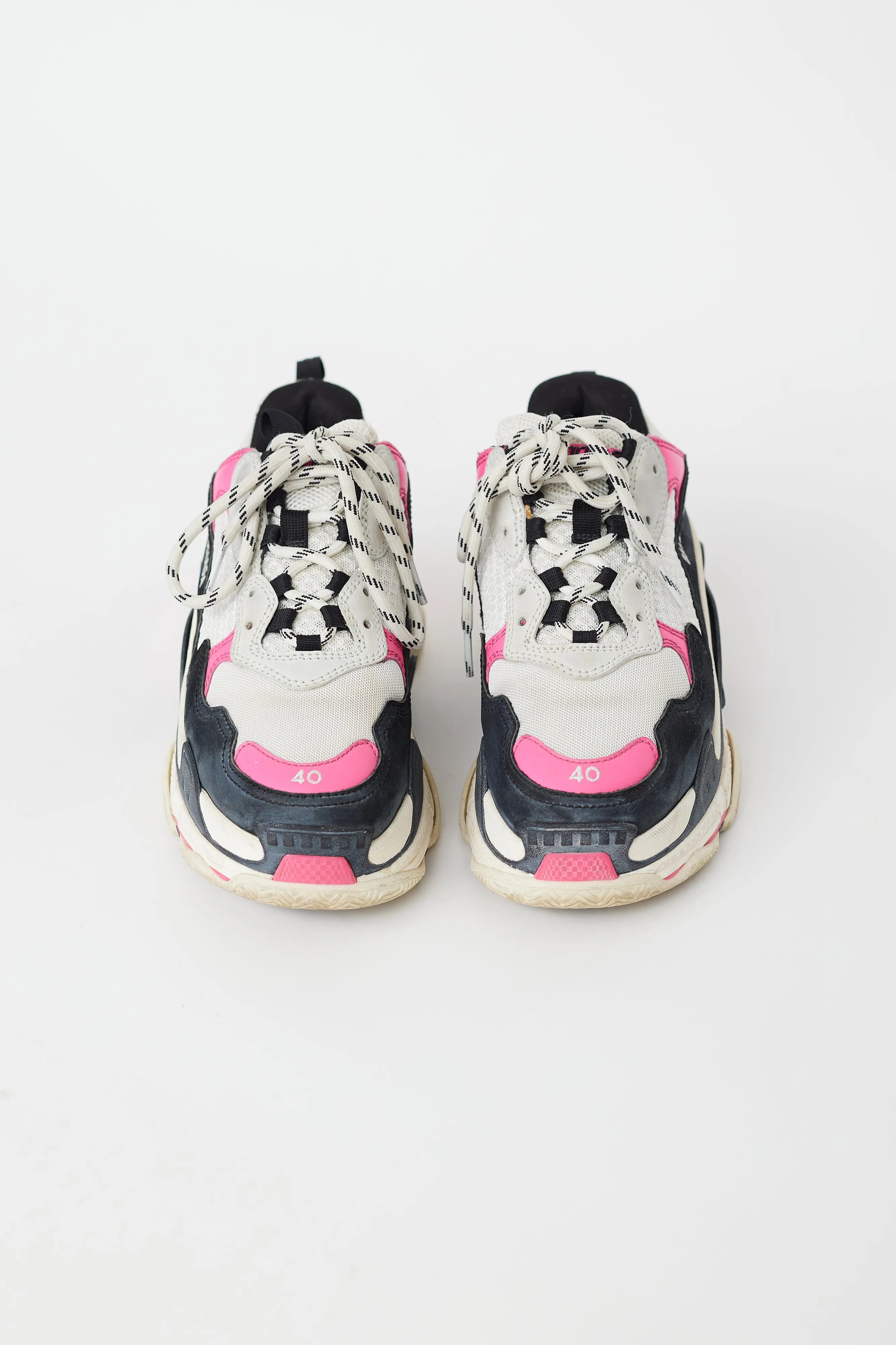 White & Pink Triple S Sneaker