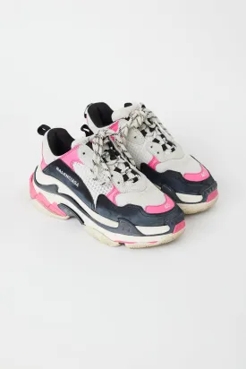 White & Pink Triple S Sneaker
